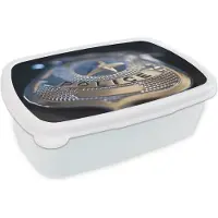 MuchoWow Broodtrommel Wit - Lunchbox - Brooddoos - Politie insigne - 18x12x6 cm - Volwassenen