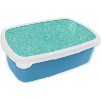 MuchoWow Broodtrommel Blauw - Lunchbox - Brooddoos - Patronen - Water - Zee - 18x12x6 cm - Kinderen - Jongen