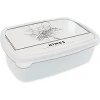 MuchoWow Broodtrommel Wit - Lunchbox - Brooddoos - Kaart - Zwart Wit – Stadskaart – Plattegrond – Nîmes – Frankrijk - 18x12x6 cm - Volwassenen