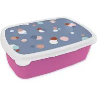 MuchoWow Broodtrommel Roze - Lunchbox - Brooddoos - Design - Kinderen - Paars - 18x12x6 cm - Kinderen - Meisje