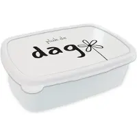MuchoWow Broodtrommel Wit - Lunchbox - Brooddoos - Pluk de dag - Spreuken - Quotes - 18x12x6 cm - Volwassenen