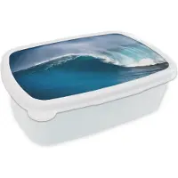 MuchoWow Broodtrommel Wit - Lunchbox - Brooddoos - Zee - Golf - Hawaii - 18x12x6 cm - Volwassenen