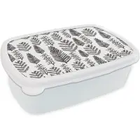 MuchoWow Broodtrommel Wit - Lunchbox - Brooddoos - Kerstboom - Vintage - Kerst - Design - 18x12x6 cm - Volwassenen