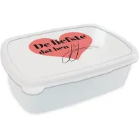 MuchoWow Broodtrommel Wit - Lunchbox - Brooddoos - Quotes - Relatie - Stel - De liefste dat ben jij - Spreuken - 18x12x6 cm - Volwassenen