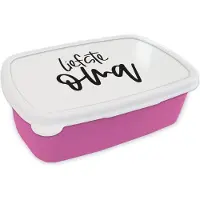 MuchoWow Broodtrommel Roze - Lunchbox Spreuken - Familie - Liefste oma - Quotes - Oma - Brooddoos 18x12x6 cm - Brood lunch box - Broodtrommels voor kinderen en volwassenen