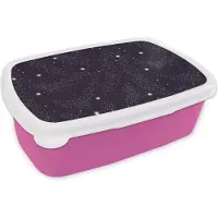 MuchoWow Broodtrommel Roze - Lunchbox - Brooddoos - Ruimte - Sterrenhemel - Kinderen - Design - 18x12x6 cm - Kinderen - Meisje