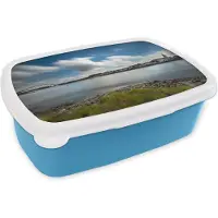 MuchoWow Broodtrommel Blauw - Lunchbox - Brooddoos - Skyline - Nijmegen - Blauw - 18x12x6 cm - Kinderen - Jongen