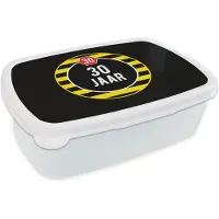 MuchoWow Broodtrommel Wit - Lunchbox - Brooddoos - Verjaardag - 30 Jaar - Versiering - 18x12x6 cm - Volwassenen