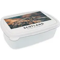 MuchoWow Broodtrommel Wit - Lunchbox - Brooddoos - Schotland - Uitzicht - Rivier - 18x12x6 cm - Volwassenen
