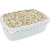 MuchoWow Broodtrommel Wit - Lunchbox - Brooddoos - Patronen - Huis - Skyline - 18x12x6 cm - Volwassenen