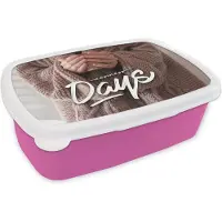 MuchoWow Broodtrommel Roze - Lunchbox - Brooddoos - 'Cosiness days' - Quotes - Spreuken - 18x12x6 cm - Kinderen - Meisje