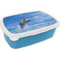 MuchoWow Broodtrommel Blauw - Lunchbox - Brooddoos - Kind en dolfijn - 18x12x6 cm - Kinderen - Jongen