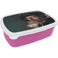 MuchoWow Broodtrommel Roze - Lunchbox - Brooddoos - Zelfportret - Jacob Cornelisz van Oostsanen - 18x12x6 cm - Kinderen - Meisje