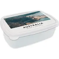 MuchoWow Broodtrommel Wit - Lunchbox - Brooddoos - Australië - Zee - Snelweg - Zomer - 18x12x6 cm - Volwassenen