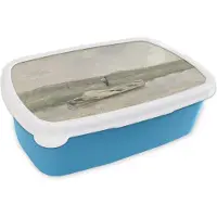 MuchoWow Broodtrommel Blauw - Lunchbox - Brooddoos - Zandschuit - Schilderij van Anton Mauve - 18x12x6 cm - Kinderen - Jongen