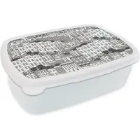 MuchoWow Broodtrommel Wit - Lunchbox - Brooddoos - Dublin - Skyline - Patronen - 18x12x6 cm - Volwassenen