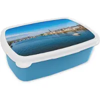 MuchoWow Broodtrommel Blauw - Lunchbox - Brooddoos - Maastricht - Zomer - Water - 18x12x6 cm - Kinderen - Jongen