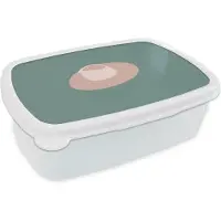 MuchoWow Broodtrommel Wit - Lunchbox - Brooddoos - Zomer - Hoed - Donkerblauw - 18x12x6 cm - Volwassenen