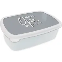 MuchoWow Broodtrommel Wit - Lunchbox - Brooddoos - Vaderdag - Quote - Cadeau voor opa - Beste opa ooit - Spreuken - 18x12x6 cm - Volwassenen