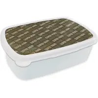 MuchoWow Broodtrommel Wit - Lunchbox - Brooddoos - Super papa - Quotes - Vaderdag - Spreuken - 18x12x6 cm - Volwassenen