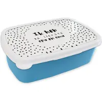 MuchoWow Broodtrommel Blauw - Lunchbox - Brooddoos - Familie - Quotes - Spreuken - 'Ik heb de liefste opa en oma' - 18x12x6 cm - Kinderen - Jongen