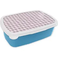 MuchoWow Broodtrommel Blauw - Lunchbox - Brooddoos - Pastel - Paars - Patronen - 18x12x6 cm - Kinderen - Jongen