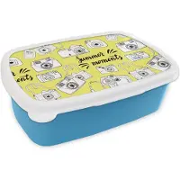 MuchoWow Broodtrommel Blauw - Lunchbox - Brooddoos - Camera - Zomer - Quotes - Patronen - 18x12x6 cm - Kinderen - Jongen