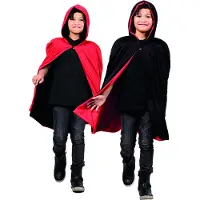 Boland Cape zwart en rood omkeerbaar | halloween kostuum (zwart en rood)