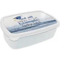MuchoWow Broodtrommel Wit - Lunchbox - Brooddoos - Afgestudeerd - School - Studenten - Quotes - 18x12x6 cm - Volwassenen