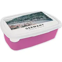 MuchoWow Broodtrommel Roze - Lunchbox - Brooddoos - Duitsland - Heidelberg - Water - 18x12x6 cm - Kinderen - Meisje