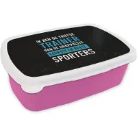 MuchoWow Broodtrommel Roze - Lunchbox - Brooddoos - Quote - Spreuken - Trainer - 18x12x6 cm - Kinderen - Meisje