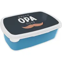 MuchoWow Broodtrommel Blauw - Lunchbox - Brooddoos - Cadeau Man - Spreuken - Vader - Beste opa ooit - Quote - 18x12x6 cm - Kinderen - Jongen