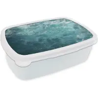 MuchoWow Broodtrommel Wit - Lunchbox - Brooddoos - Zee - Water - Turquoise - 18x12x6 cm - Volwassenen