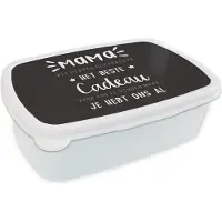MuchoWow Broodtrommel Wit - Lunchbox - Brooddoos - Mama - Mama je hebt ons al - Spreuken - Quotes - 18x12x6 cm - Volwassenen