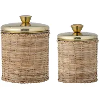 Bloomingville Abas Pot met Deksel, Messing, Roestvrij Staal