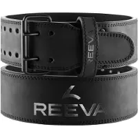 Reeva Leren Powerlifting Riem - Zwart - M