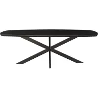 Natur24 eetkamertafel jesper danish oval black 210cm mangohout / gecoat staal