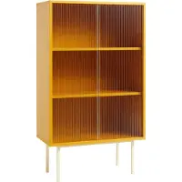 HAY Kast Colour Cabinet W. Glass Doors Tall Yellow