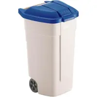 Rubbermaid Container met deksel 100 L blauw en beige