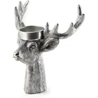 Mondex *SANTA LILA Hengstvormige kaarshouder H14x14x7cm - Zilver