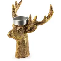 Mondex SANTA LILA Hengstvormige kaarshouder H14x14x7cm - goudkleurig