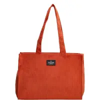 Charm London Corduroy Ribstof Shopper Forestdale Brique