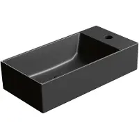 Sapho Kube X wastafel keramiek met plateau rechts 80x47cm wit