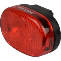 Ikzi Light Ikzilight Ovaal achterlicht fiets - 3xLED - rood - batterij - inclusief zadelpenmontage
