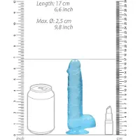 Realrock Realistische Dildo met Ballen 17 cm - Crystal Bleu