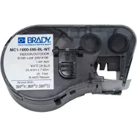 Brady MC1-1000-595-BL-WT tape vinyl | wit op blauw | 25,4mm x 7,62m