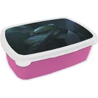 MuchoWow Broodtrommel Roze - Lunchbox - Brooddoos - Slang - Macro - Hout - 18x12x6 cm - Kinderen - Meisje