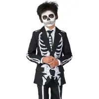 Suitmeister kostuum halloween Skeleton Grunge zwart/wit Jongens Polyester Reverskraag - maat 98/116