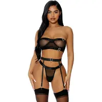 Forplay Good As Gold Lingerie Set - Lingerie Set black XL