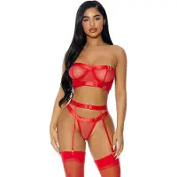 Forplay Good As Gold Lingerie Set - Lingerie Set red XL